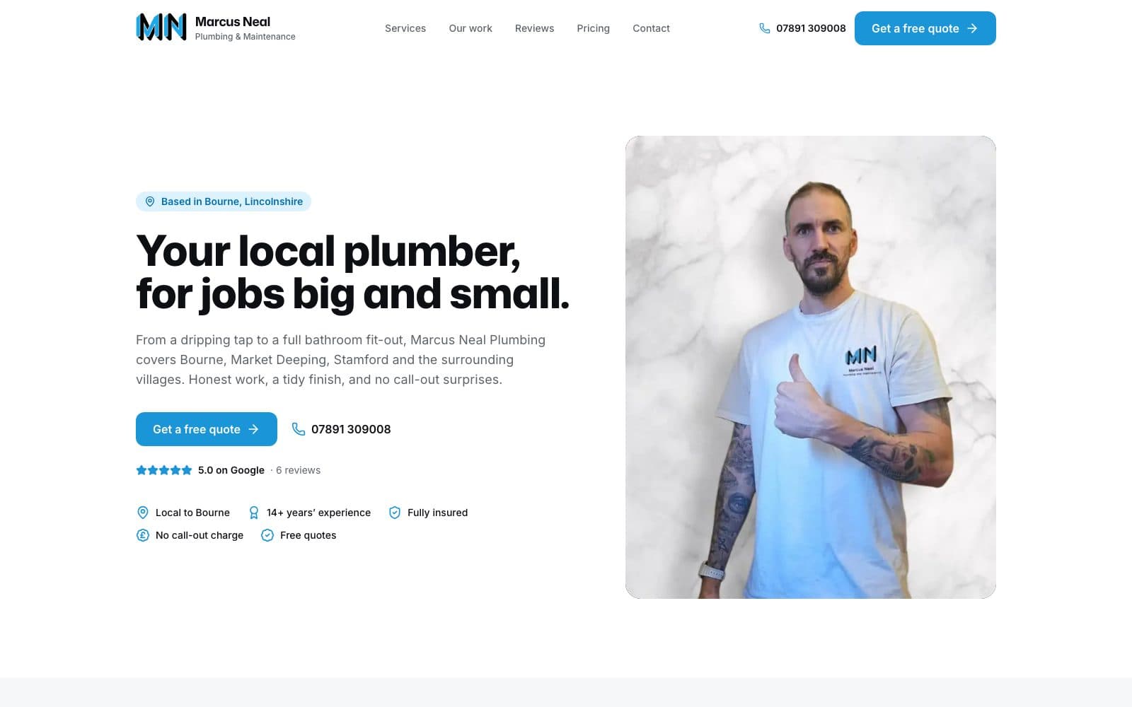Marcus Neal Plumbing website